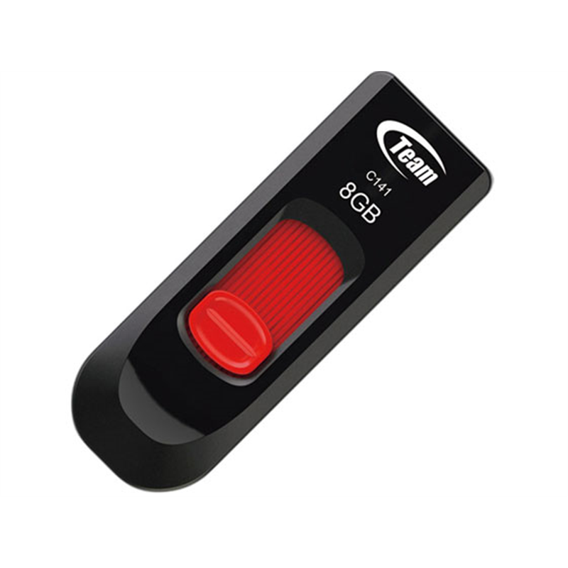 TEAM スライド式USBメモリ 8GB TC1418GR01 1個（ご注文単位1個）【直送品】
