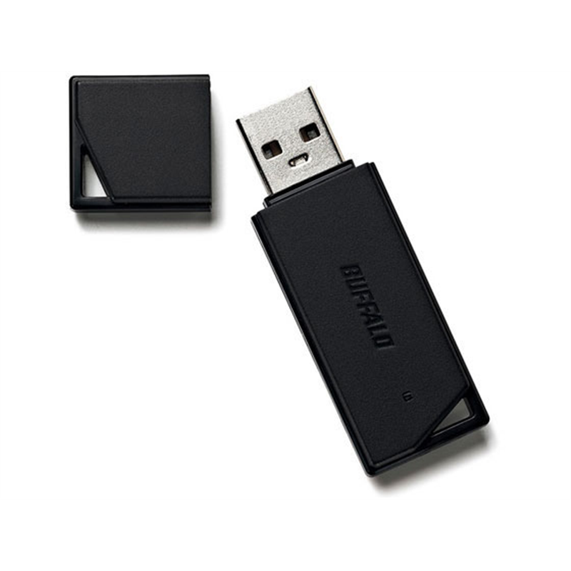 バッファロー どっちもUSBメモリ 64GB ブラック RUF2-KR64GA-BK 1個（ご注文単位1個）【直送品】