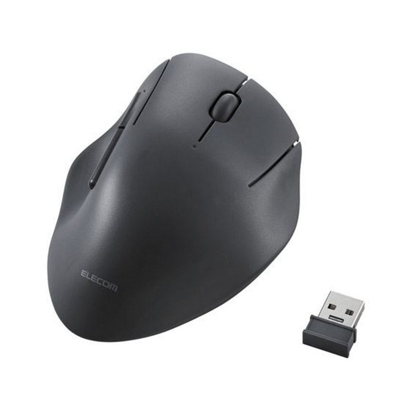 エレコム 無線抗菌静音マウス(SHELLPHA)5ボタン ブラック 1個（ご注文単位1個）【直送品】