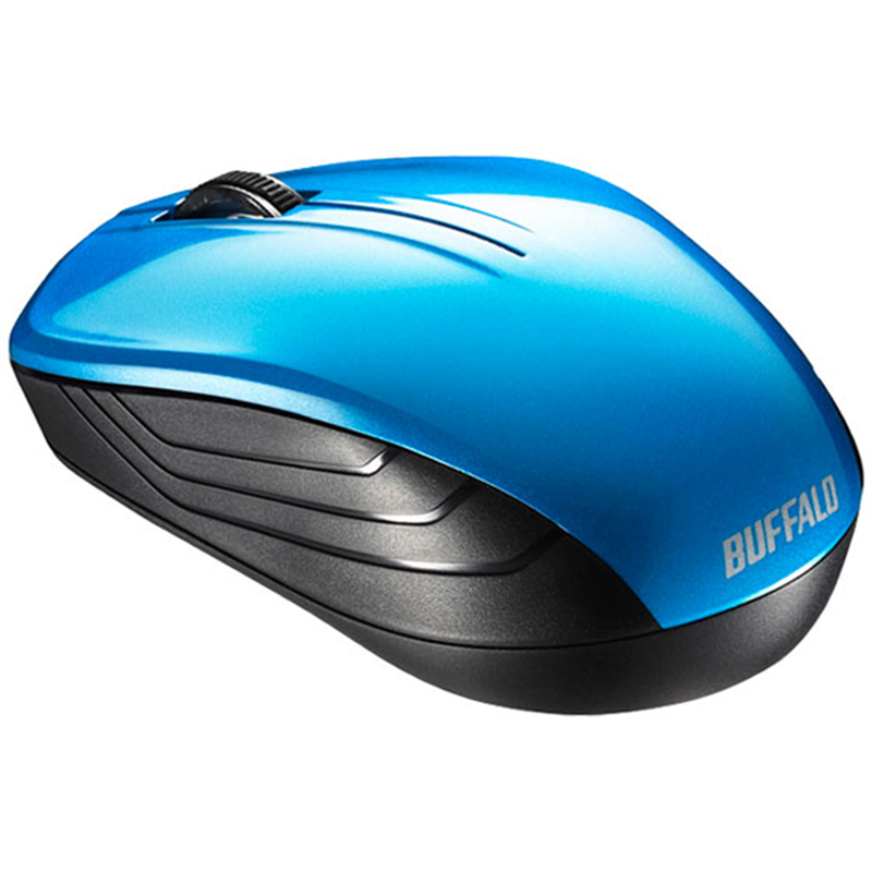 バッファロー 無線BlueLED3ボタンマウス ブルー BSMBW107BL 1個（ご注文単位1個）【直送品】