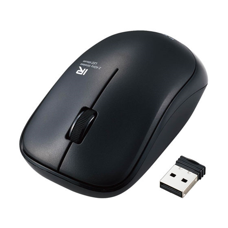 エレコム ワイヤレスマウス IR LED 3ボタン 抗菌 省電力 M-IR07DRKBK 1個（ご注文単位1個）【直送品】