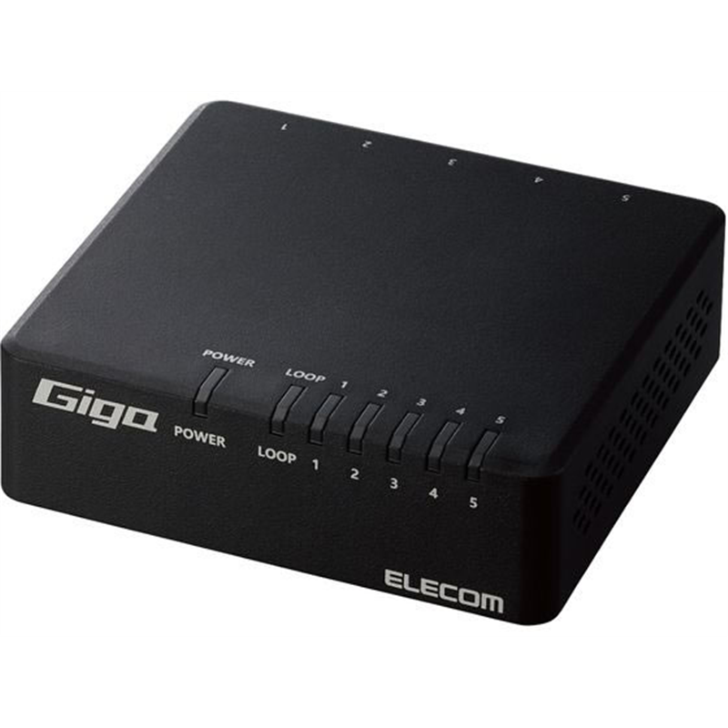 エレコム スイッチングハブ 5ポート AC電源 黒 1個 EHC-G05PA4-JB 1個（ご注文単位1個）【直送品】