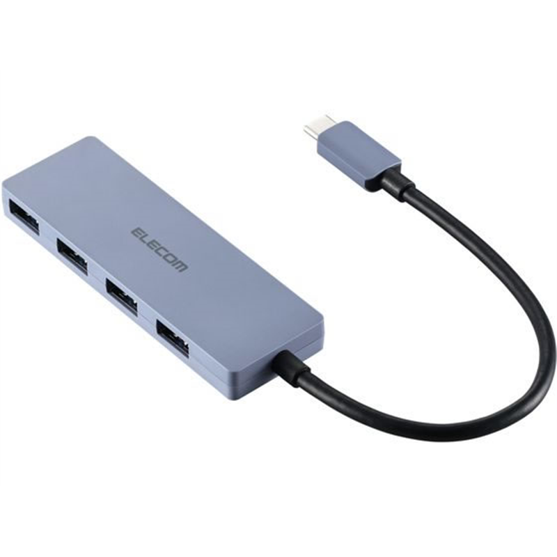 エレコム USBハブ USB3.2 15cm ネイビー U3HC-H040NV 1個（ご注文単位1個）【直送品】