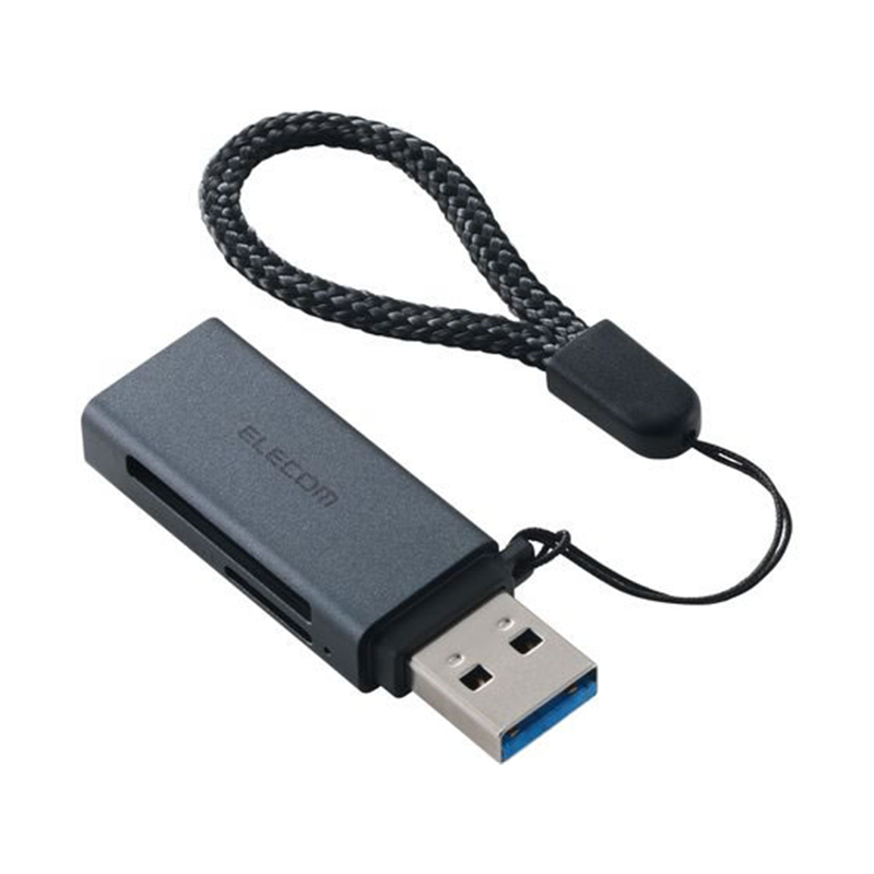 エレコム USB-A カードリーダー 2in1 高速転送 ブラック MR3-D20BK 1個（ご注文単位1個）【直送品】