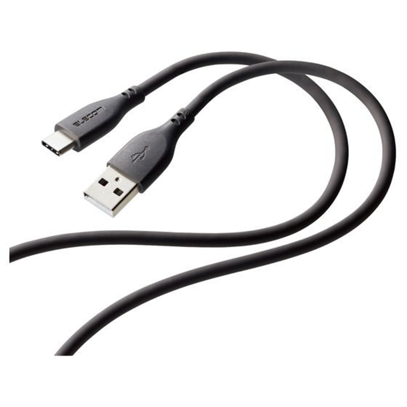 エレコム なめらかUSB Type-Cケーブル(A-C)1m グレー 1個（ご注文単位1個）【直送品】