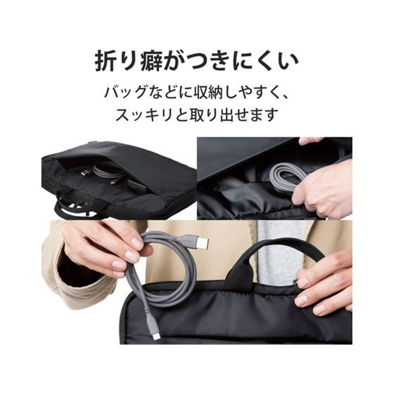 エレコム なめらかUSB Type-Cケーブル(A-C)1m グレー 1個（ご注文単位1個）【直送品】