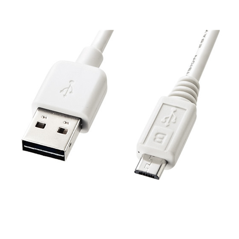 サンワサプライ マイクロUSBケーブル MicroB 1m ホワイト KU-RMCB1W 1本（ご注文単位1本）【直送品】