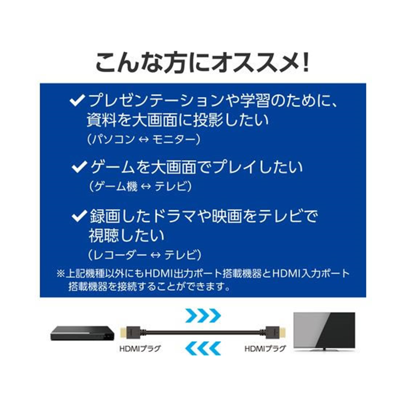 エレコム HDMI ケーブル ハイスピード 5m ブラック DH-HD14E50BK2 1個(ご注文単位1個)【直送品】