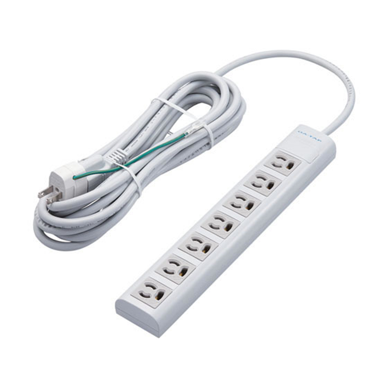 エレコム マグネット付抜け止めタップ 3ピン 7個口 5m T-H3750NM 1個（ご注文単位1個）【直送品】