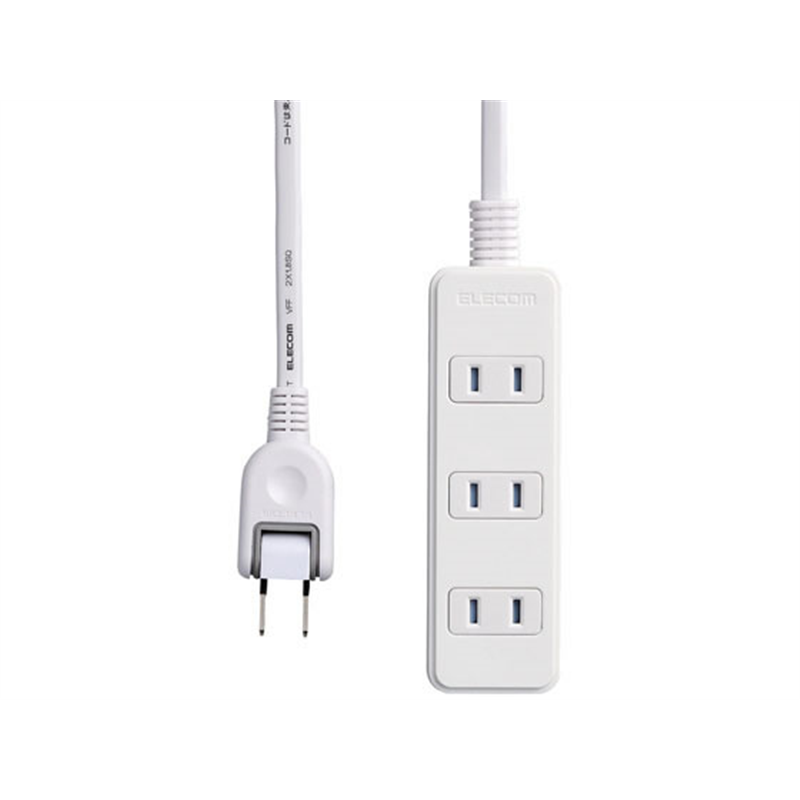 エレコム 雷ガードタップ シャッター付 4個口 3m T-KST02-22430WH 1個（ご注文単位1個）【直送品】