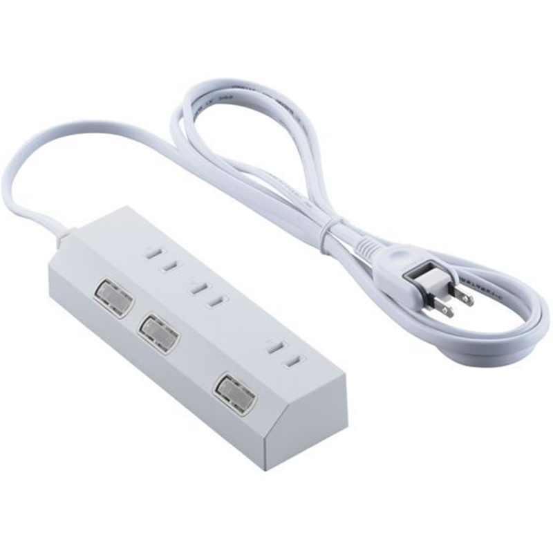 エレコム 電源タップ 2m 3個口 マグネット ホワイト T-IS01M-2320WH 1個（ご注文単位1個）【直送品】