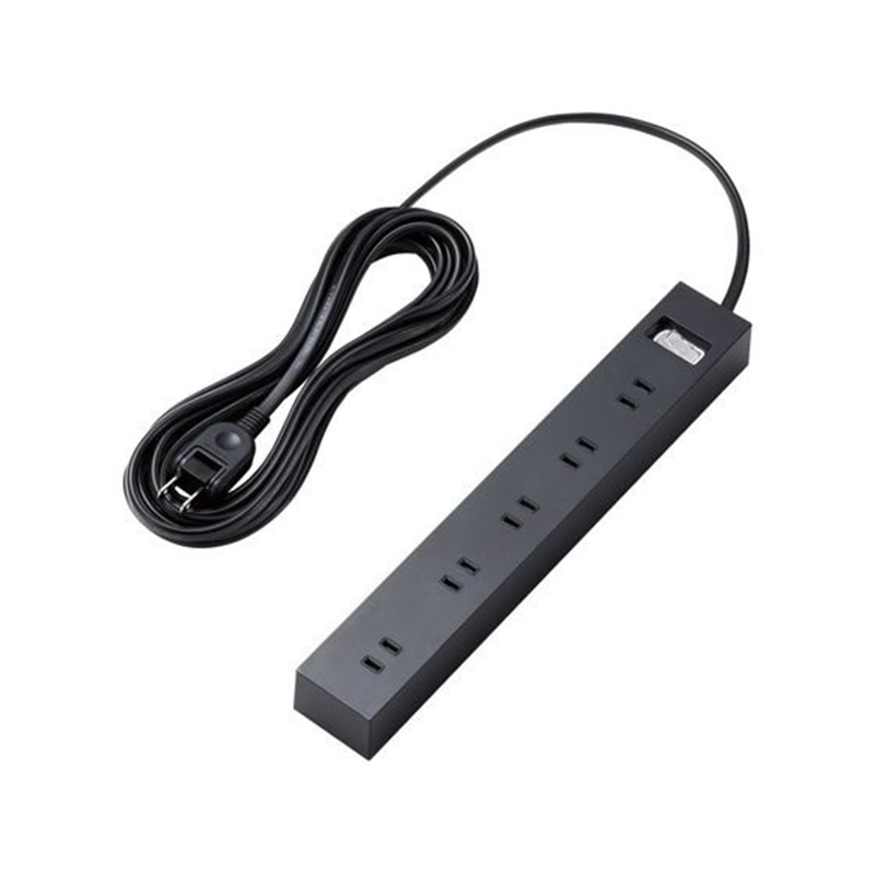 エレコム 延長コード 2P 10個口 5m 一括スイッチ ECT-1550BK 1個（ご注文単位1個）【直送品】