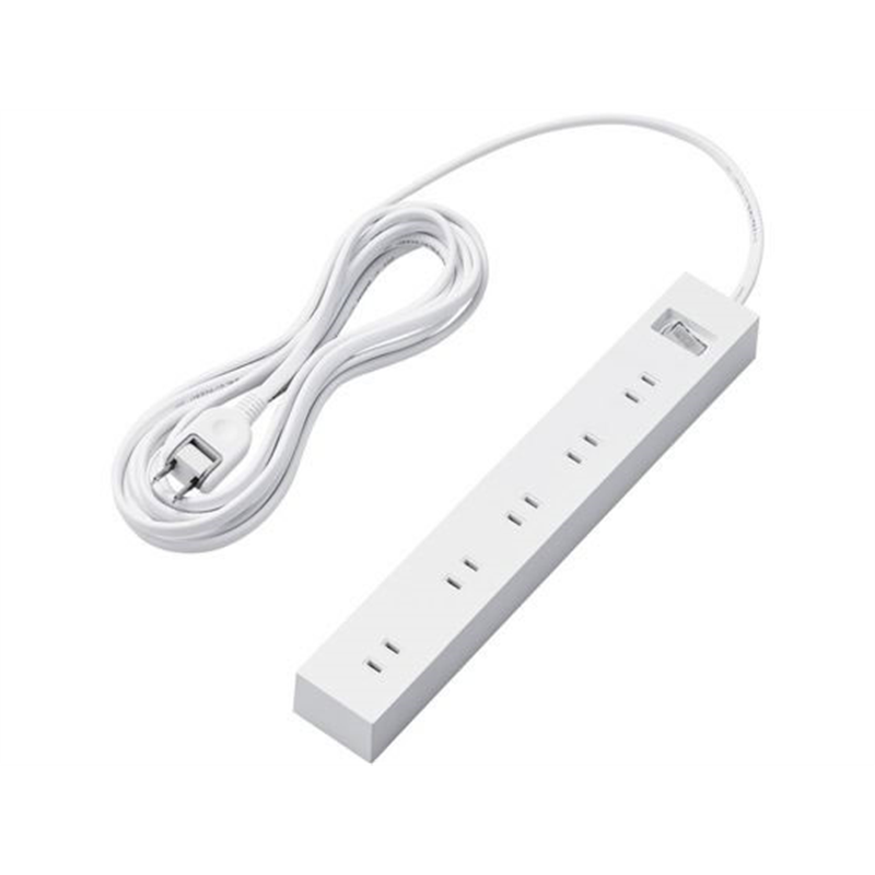 エレコム 延長コード 2P 10個口 5m 一括スイッチ ECT-1550WH 1個（ご注文単位1個）【直送品】