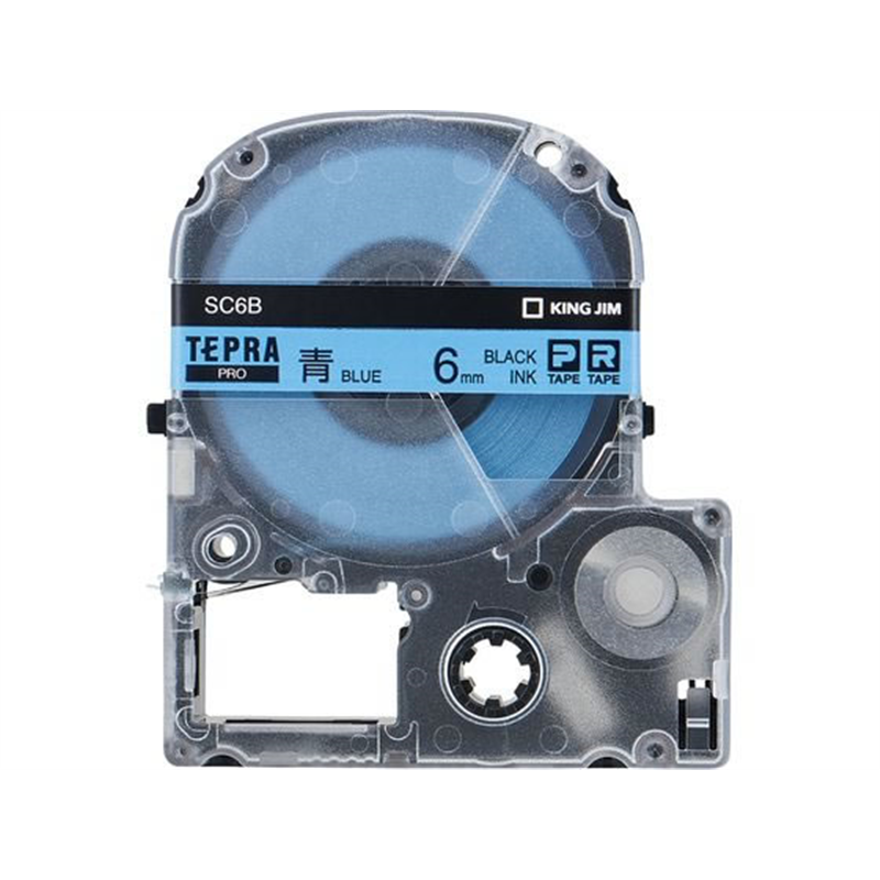 キングジム テプラPROテープ 6mm 青／黒文字 5個 SC6B-5P 1箱（ご注文単位1箱）【直送品】