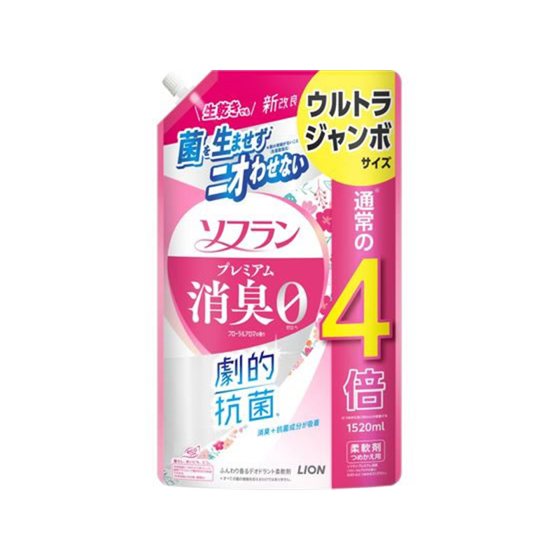 ライオン ソフラン プレミアム消臭 フローラルアロマ 詰替 1520mL×6個 1箱（ご注文単位1箱）【直送品】