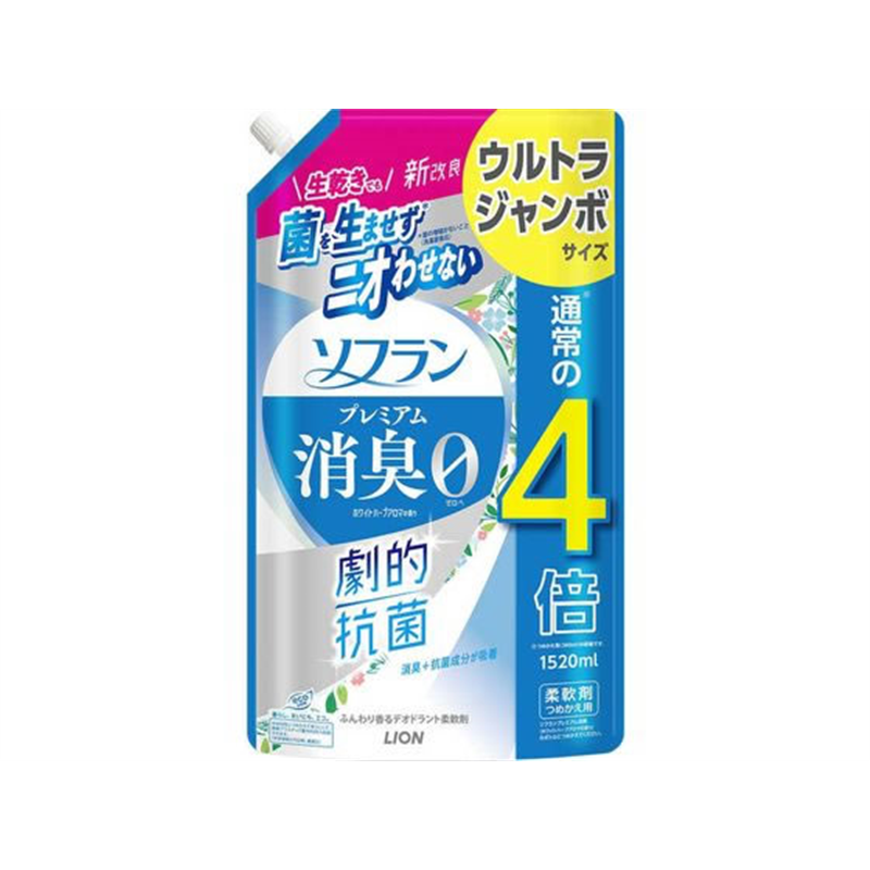ライオン ソフラン プレミアム消臭 ホワイトハーブアロマ 詰替 1520mL 1個（ご注文単位1個）【直送品】