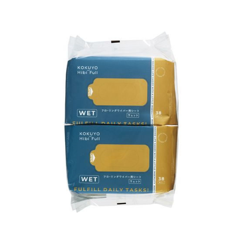 コクヨ Hibifull フローリングワイパー用シート ウェット 38枚×2パック 1セット（ご注文単位1セット）【直送品】