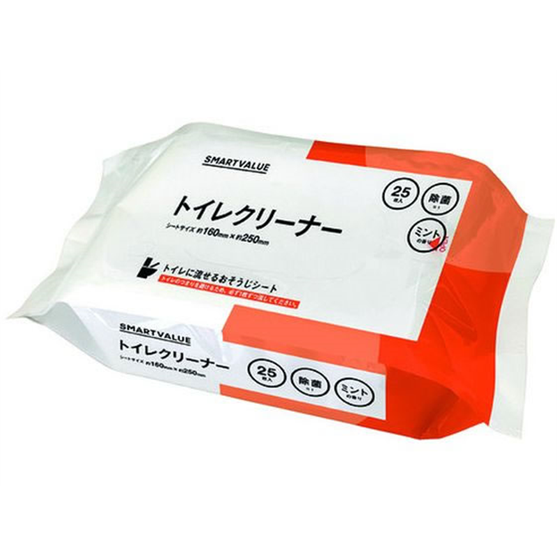 スマートバリュー トイレクリーナー 25枚入 N244J 1パック（ご注文単位1パック）【直送品】