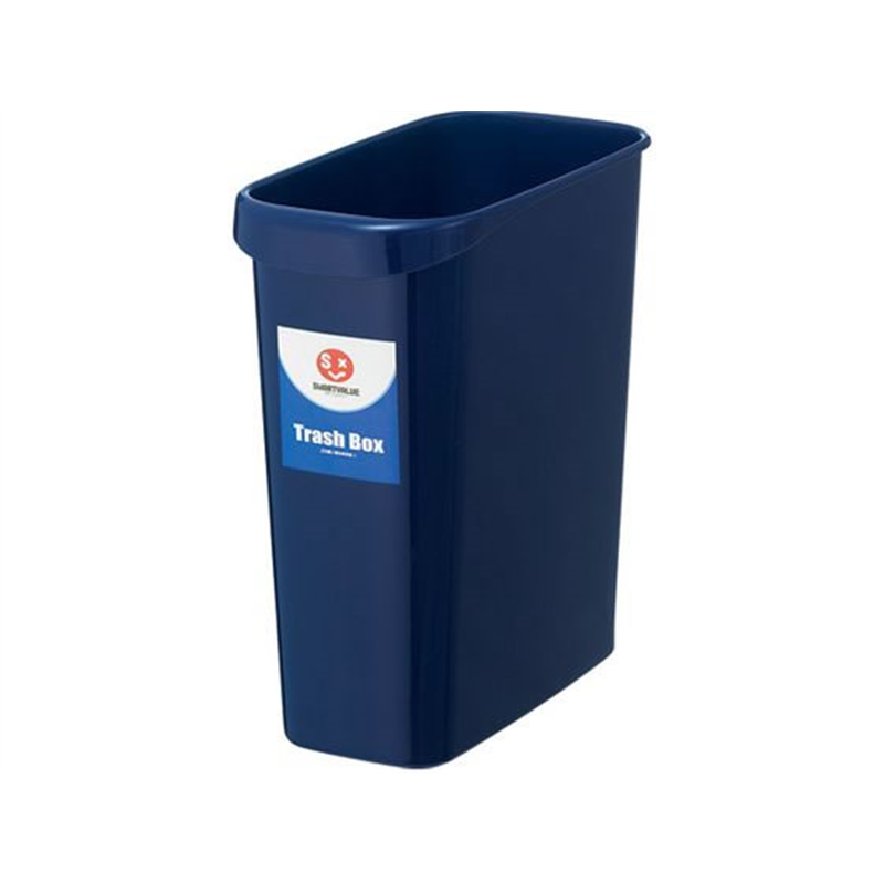 スマートバリュー 持ち手付きゴミ箱 角型 8L ブルー N154J-B 1個（ご注文単位1個）【直送品】