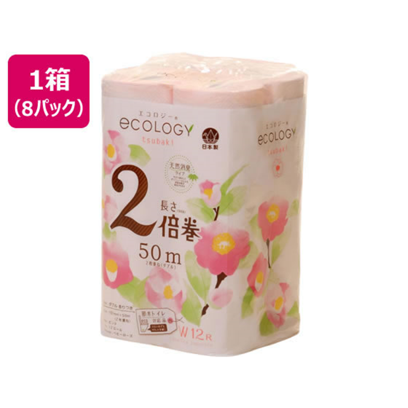 特種東海 トイレットペーパー エコロジー2倍巻 ダブル 12R×8P 1箱（ご注文単位1箱）【直送品】