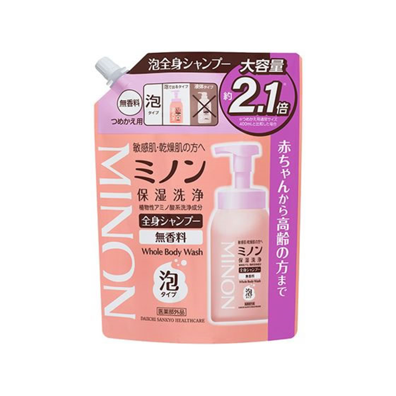 第一三共 ミノン 全身シャンプー 泡タイプ 詰替用 840mL 1個（ご注文単位1個）【直送品】