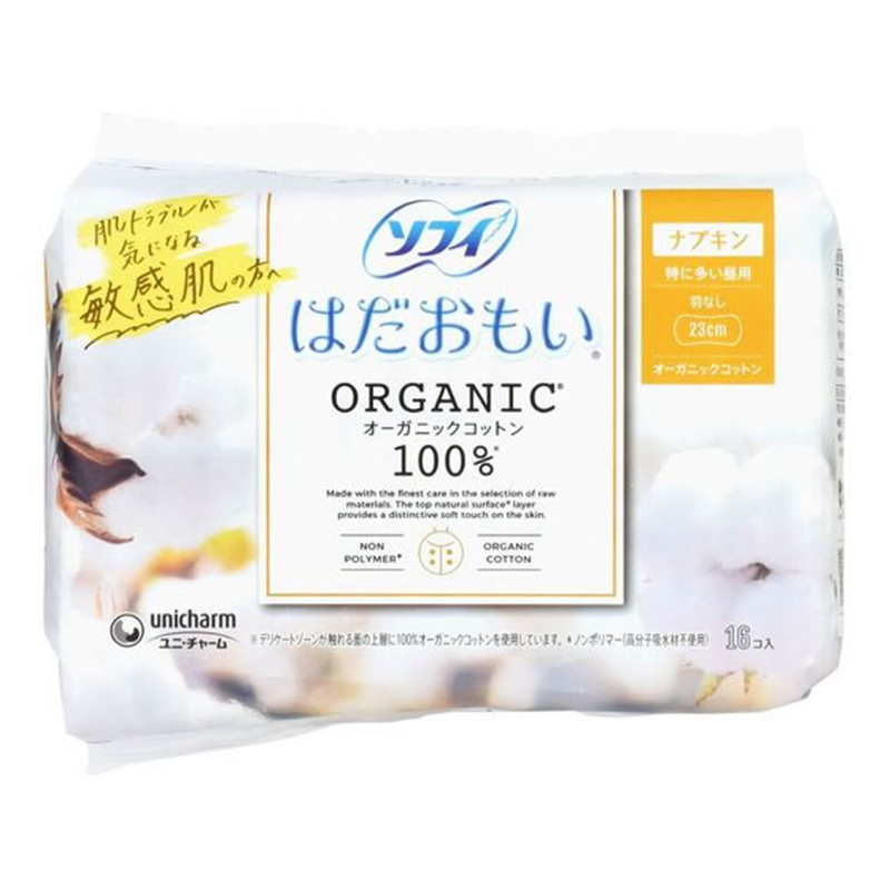 ユニ・チャーム ソフィ はだおもい オーガニックコットン 特多昼 羽ナシ 16コ 1パック（ご注文単位1パック）【直送品】