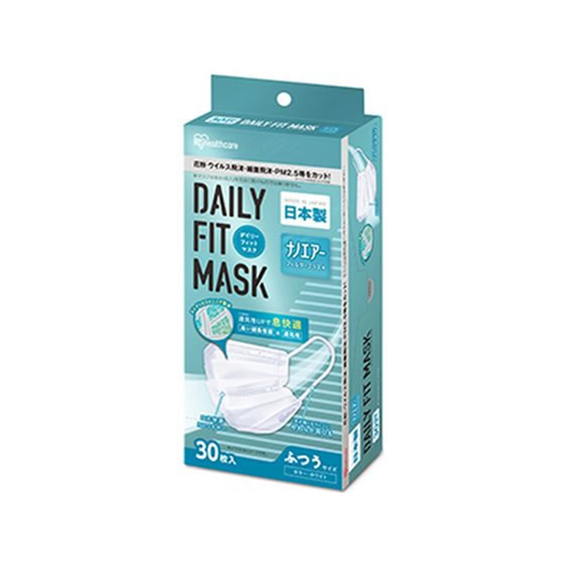 アイリスオーヤマ DAILY FIT MASK ナノエア ふつう ホワイト 30枚入 1パック（ご注文単位1パック）【直送品】