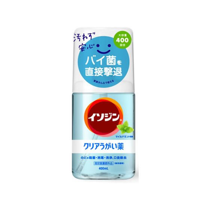 シオノギ アイノヴァ イソジン クリアうがい薬 マイルドミント風味 400mL 1個（ご注文単位1個）【直送品】