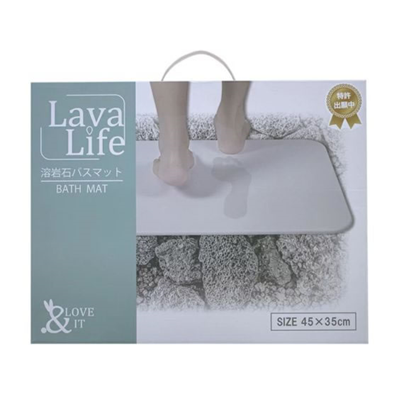 小川産業 Lava Life 溶岩石バスマット M グレー 1枚（ご注文単位1枚）【直送品】