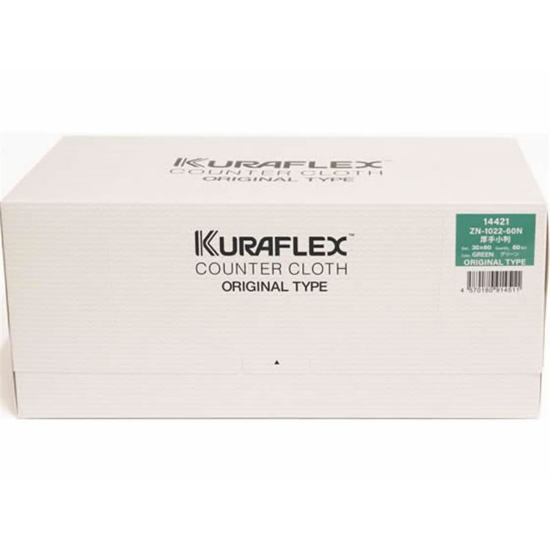 オザックス カウンタークロス 小判 ボックスタイプ 厚手 グリーン 60枚 6箱 1箱（ご注文単位1箱）【直送品】