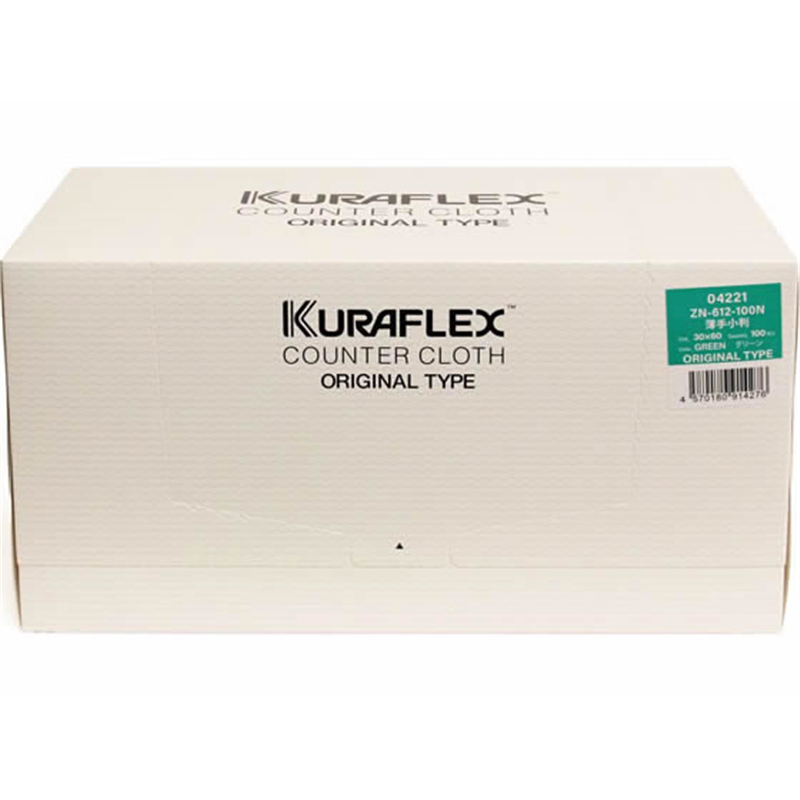 オザックス カウンタークロス 小判 ボックスタイプ 薄手 グリーン 100枚6箱 1箱（ご注文単位1箱）【直送品】