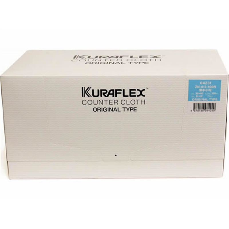 オザックス カウンタークロス 小判 ボックスタイプ 薄手 ブルー 100枚 6箱 1箱（ご注文単位1箱）【直送品】