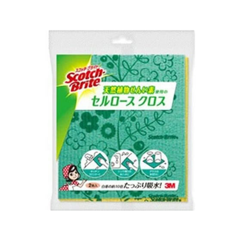 スリーエム SB セルロースクロス デザインシリーズ ミント&イエロー CCL-D3 1パック（ご注文単位1パック）【直送品】