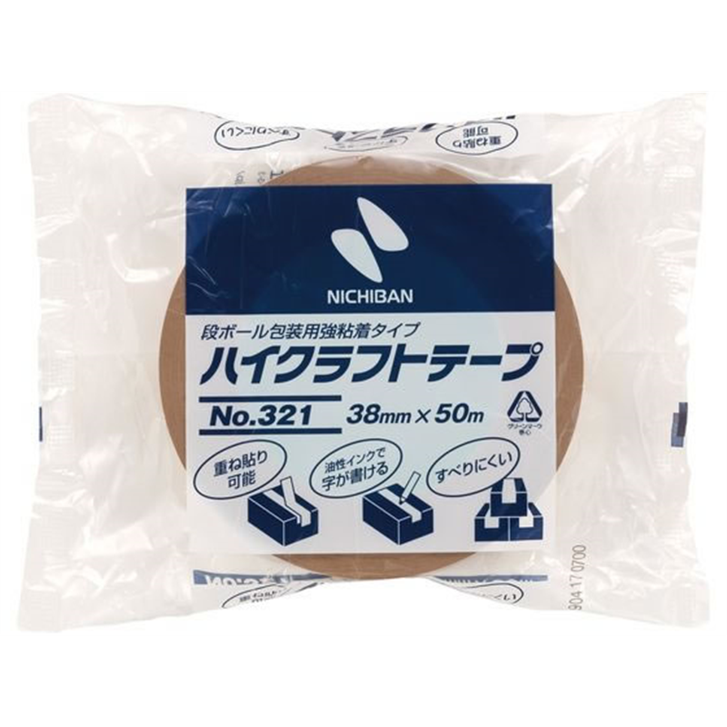 ニチバン ハイクラフトテープ No.321 38mm×50m 黄土 321-38 1巻（ご注文単位1巻）【直送品】