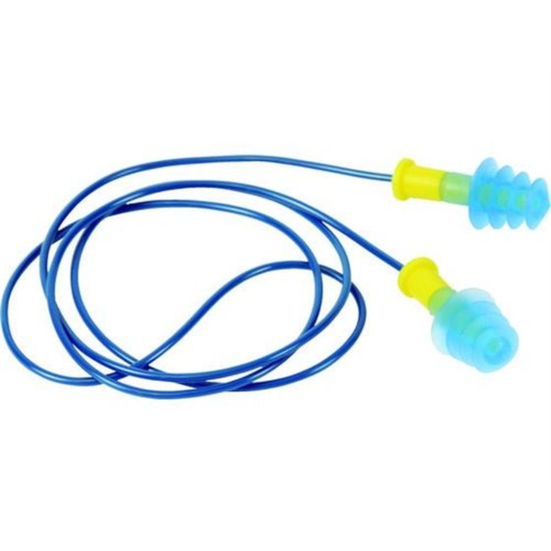 TRUSCO 耳栓 コード付 4段フランジタイプ 26dB TEK-26H 1組（ご注文単位1組）【直送品】