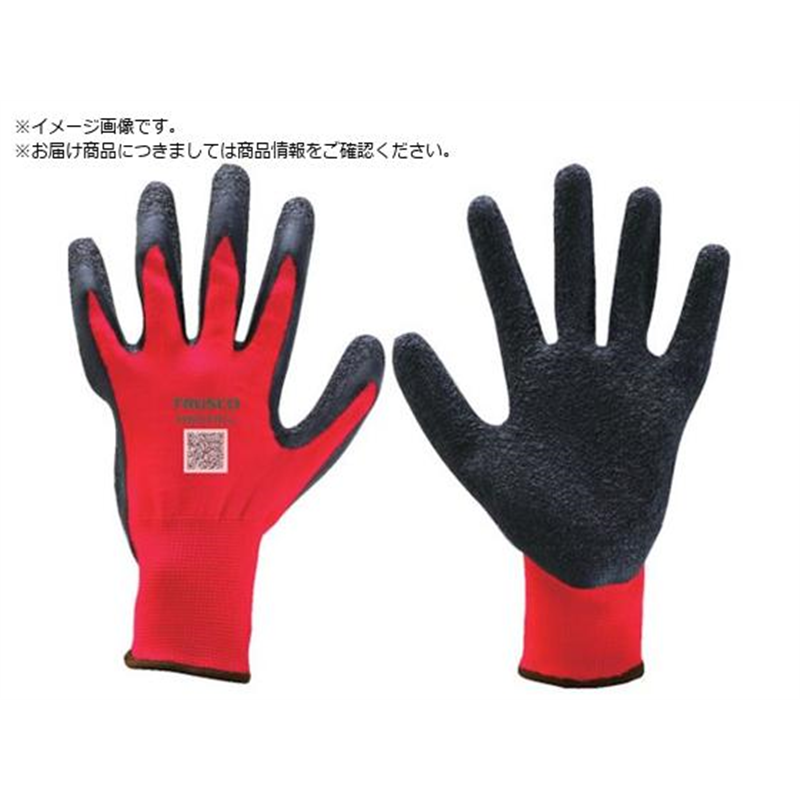 TRUSCO ゴム背抜き手袋 レッド 10双入り 13ゲージ L 1袋（ご注文単位1袋）【直送品】