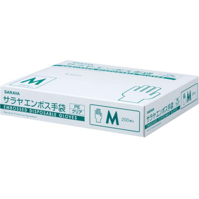 サラヤ エンボス手袋 PEクリア200枚入 M 51184 1個（ご注文単位1個）【直送品】