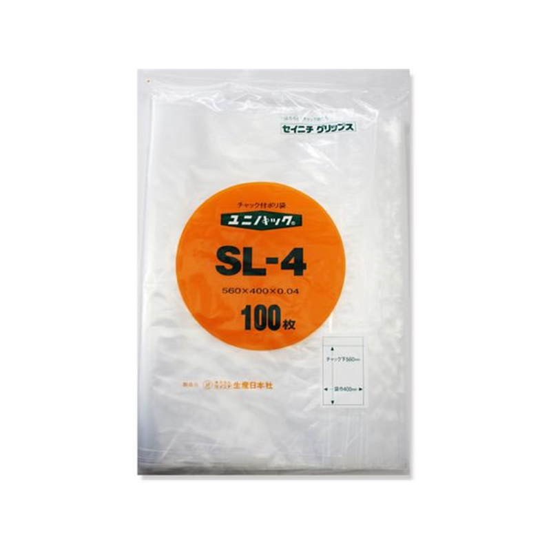セイニチ ユニパック(R) 560×400×0.04mm 100枚入 SL-4 1パック（ご注文単位1パック）【直送品】