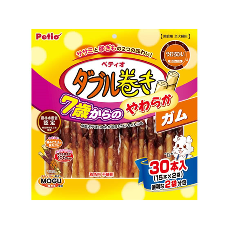 ペティオ 7歳からのやわらか ダブル巻きガム 30本 W13860 1袋（ご注文単位1袋）【直送品】