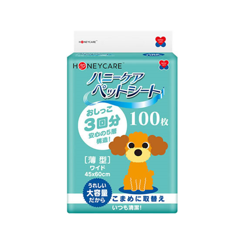 ユニフリー ハニーケア ペットシート 薄型 ワイドタイプ 100枚 HND-100 1個（ご注文単位1個）【直送品】