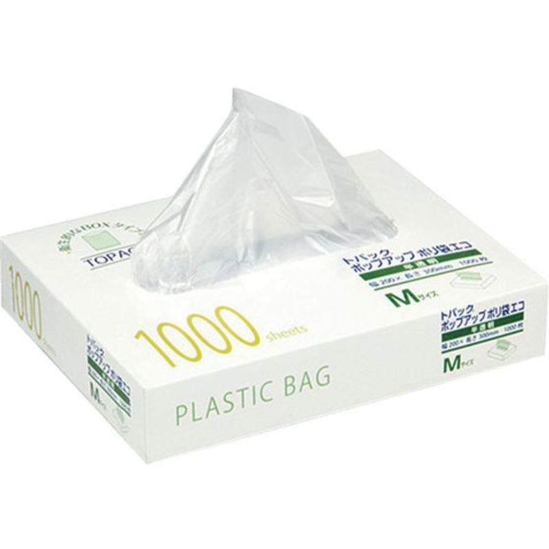 オザックス トパック ポップアップポリ袋 エコ M 1000枚 00 425880 1箱（ご注文単位1箱）【直送品】