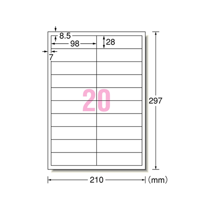 エーワン 手作りサインラベルA4 20面 ホワイト+透明フィルム 4セット 31087 1冊（ご注文単位1冊）【直送品】