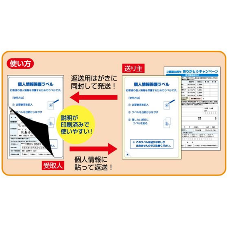 ヒサゴ 目隠しラベル・返送用 はがき全面100枚 GB2413 1冊(ご注文単位1冊)【直送品】