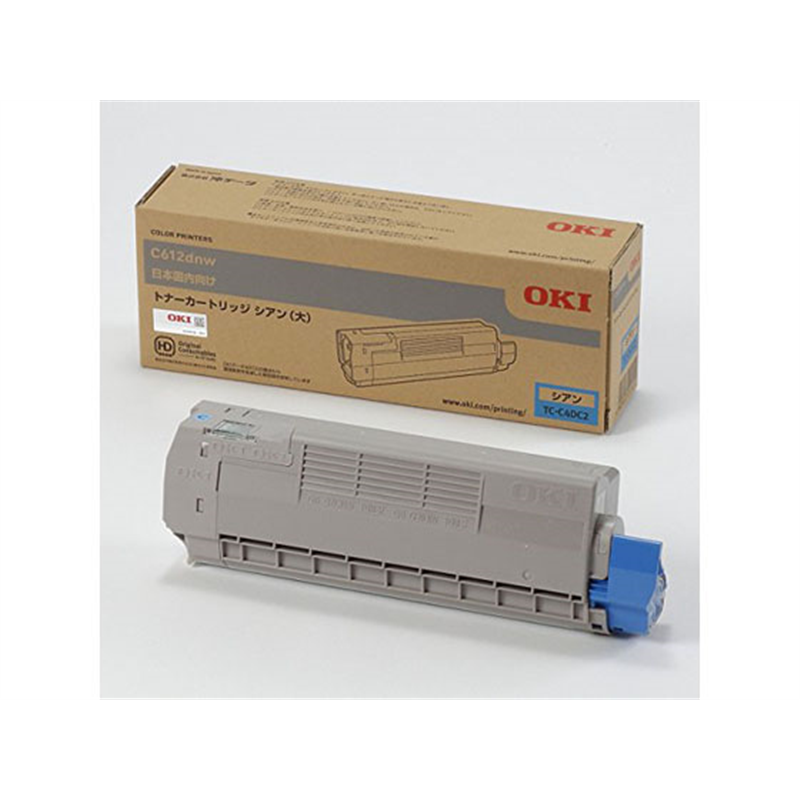 OKI トナーカートリッジ 大 シアン TC-C4DC2 1本（ご注文単位1本）【直送品】