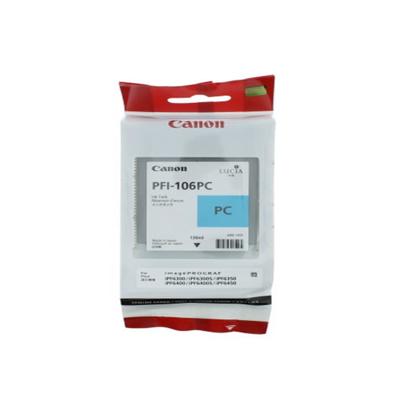 キヤノン インクタンク 顔料フォトシアン 130ml PFI-106PC 6625B001 1個（ご注文単位1個）【直送品】