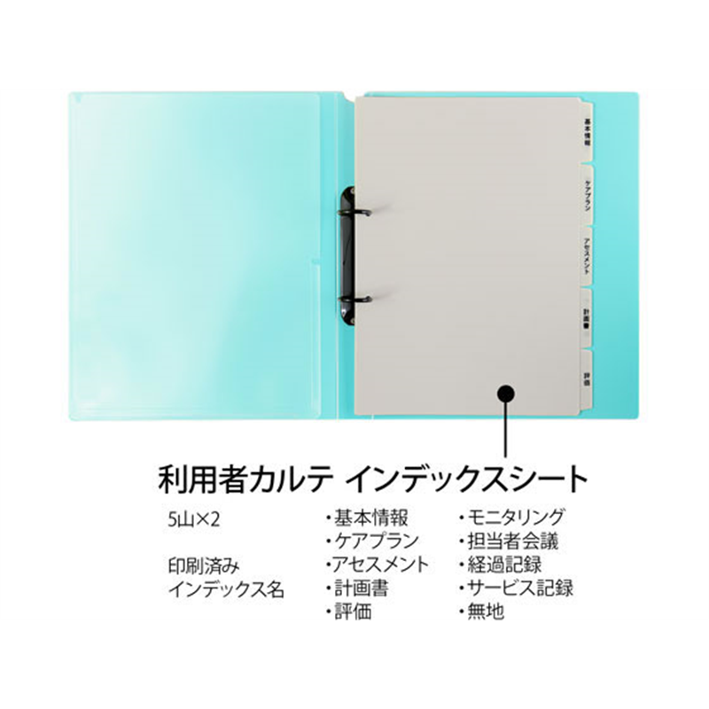 プラス たすけあ 利用者カルテリングファイル A4タテ 背幅33mm ブルー 1冊(ご注文単位1冊)【直送品】