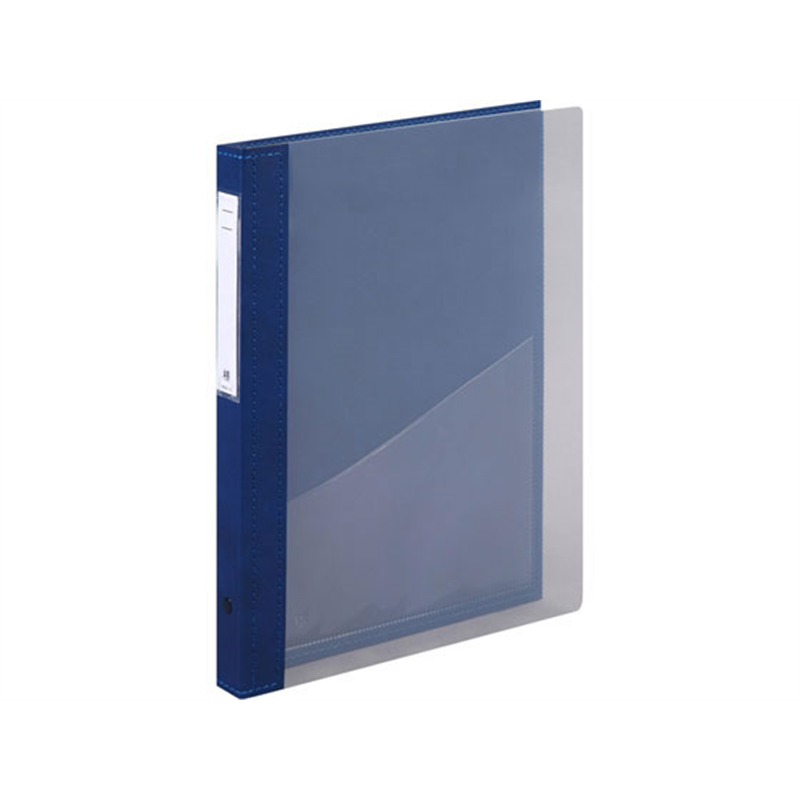 リヒトラブ カルテブック クリヤー A4タテ 4穴 背幅28mm ブルー 1冊(ご注文単位1冊)【直送品】