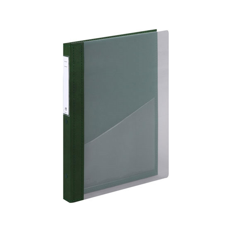 リヒトラブ カルテブック クリヤー A4タテ 30穴 背幅28mm グリーン 1冊(ご注文単位1冊)【直送品】