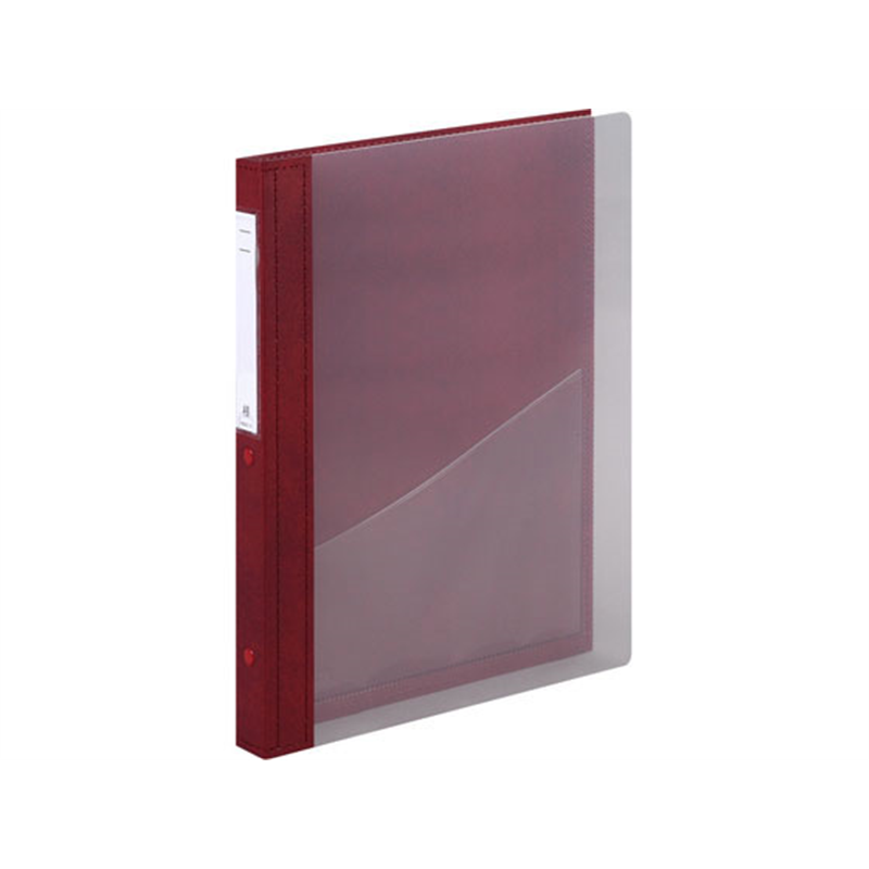 リヒトラブ カルテブック クリヤー A4タテ 30穴 背幅28mm レッド 1冊（ご注文単位1冊）【直送品】