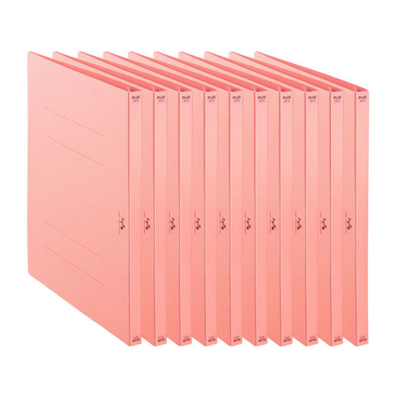 プラス たすけあ 利用者カルテフラットファイル 10冊パック ピンク 1パック（ご注文単位1パック）【直送品】